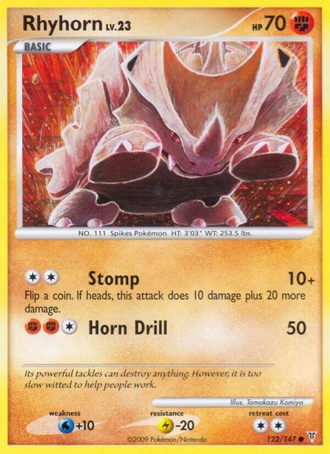 Rhyhorn #122 Pokémon card from Supreme Victors