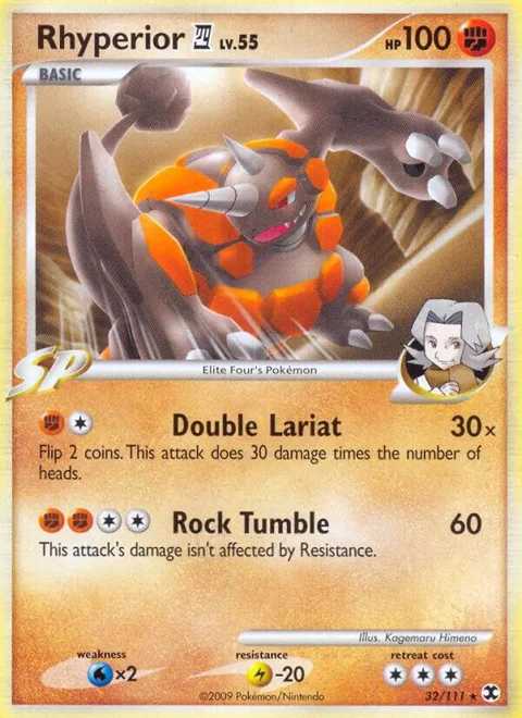 Rhyperior E4 #32/111 Reverse Holofoil Pokémon card from Rising Rivals