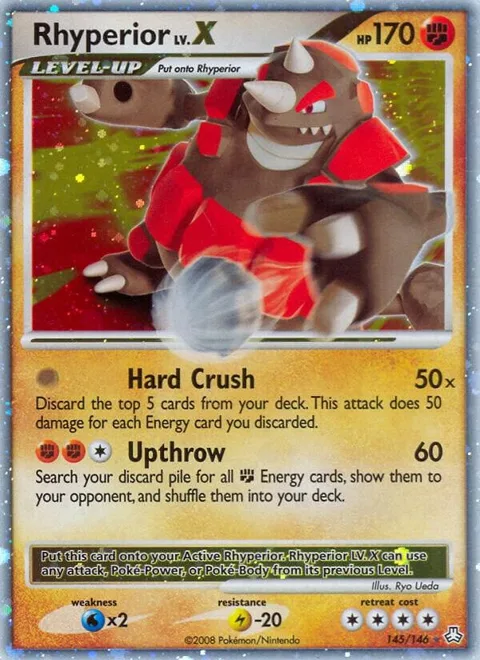 Rhyperior LV.X #145/146 Holofoil Pokémon card from Legends Awakened