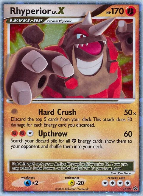 Rhyperior LV.X #DP29 Holofoil Pokémon card from Diamond and Pearl Promos