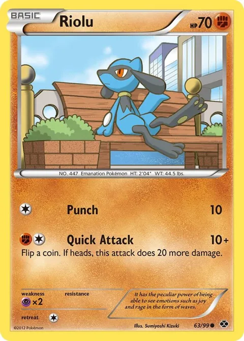 Riolu #63/99 Pokémon card from Next Destinies