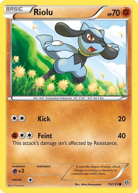 Riolu 76 #76/135 Reverse Holofoil Pokémon card from Plasma Storm