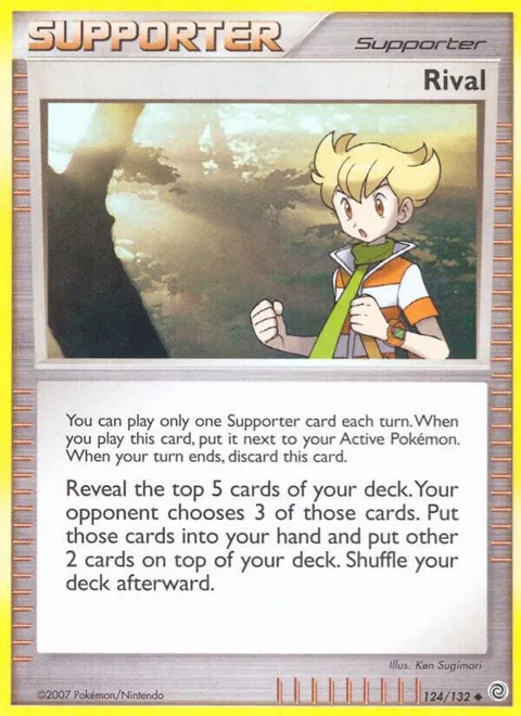 Rival #124/132 Reverse Holofoil Pokémon card from Secret Wonders