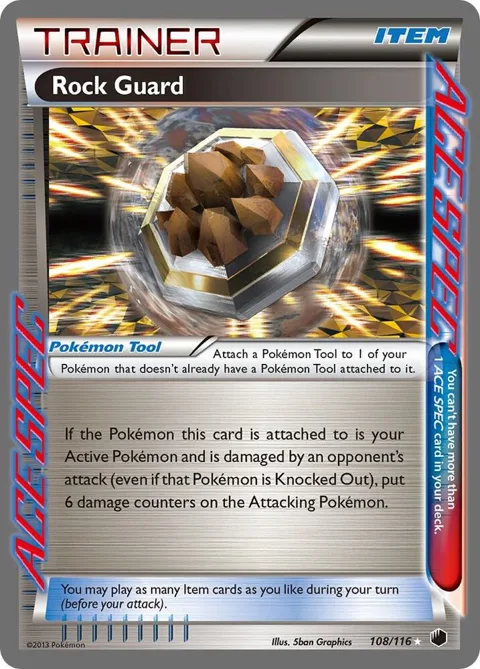 Rock Guard #108/116 Holofoil Pokémon card from Plasma Freeze