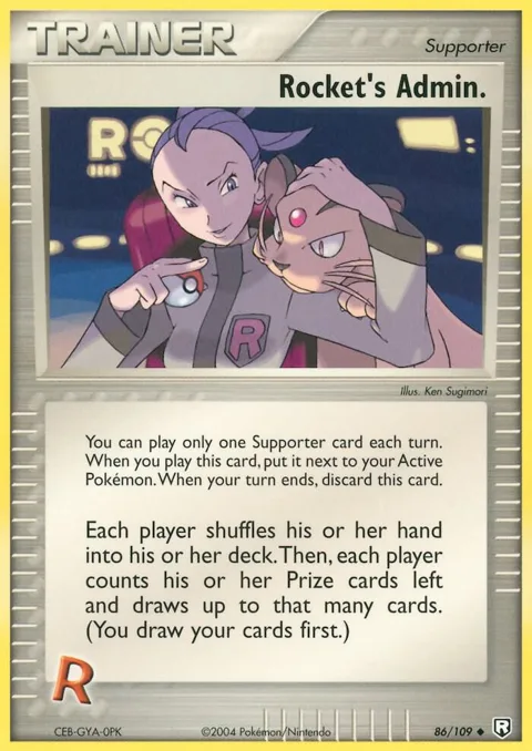 Rocket's Admin. #86/109 Pokémon card from EX Team Rocket Returns