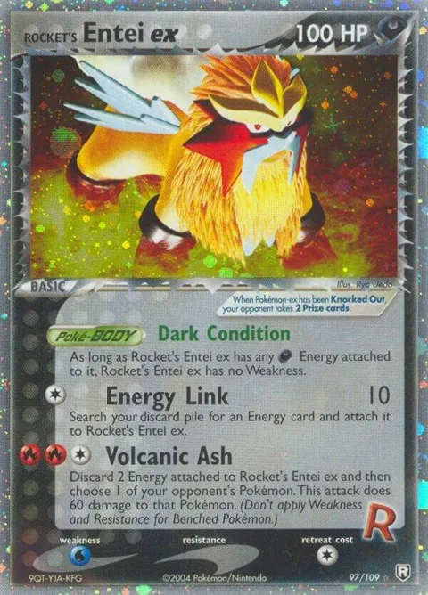 Rocket's Entei ex #97/109 Holofoil Pokémon card from EX Team Rocket Returns