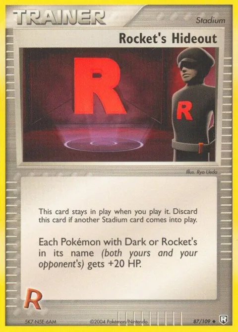 Rocket's Hideout #87/109 Reverse Holofoil Pokémon card from EX Team Rocket Returns