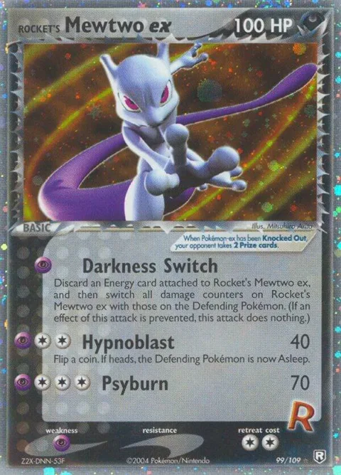 Rocket's Mewtwo ex #99/109 Holofoil Pokémon card from EX Team Rocket Returns