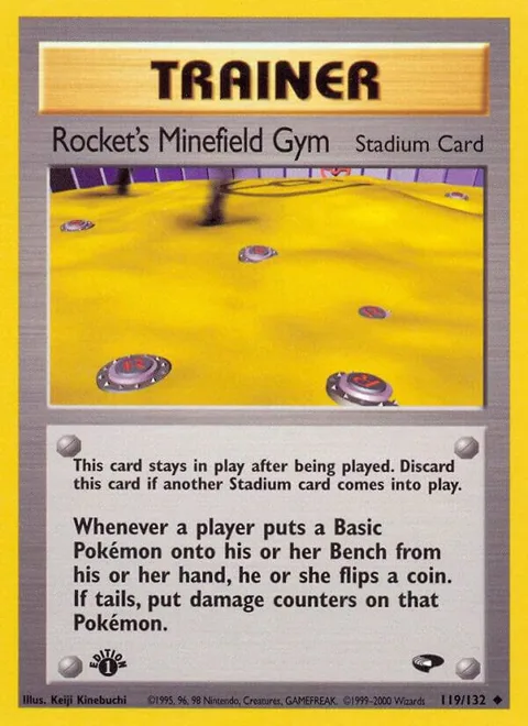Rocket's Minefield Gym #119/132 1st Edition Pokémon card from Gym Challenge