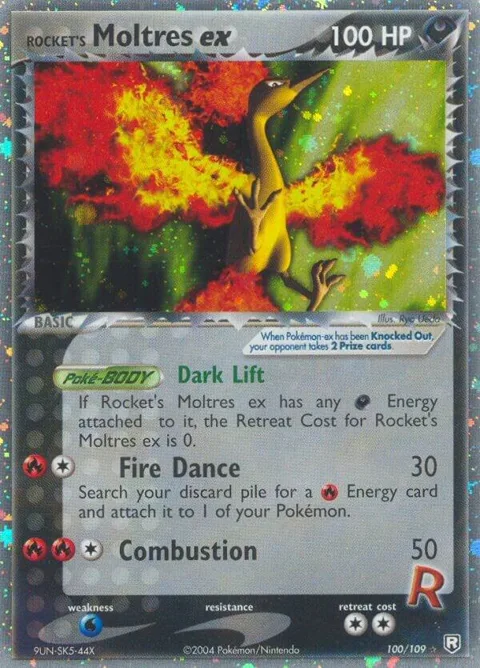 Rocket's Moltres ex #100/109 Holofoil Pokémon card from EX Team Rocket Returns