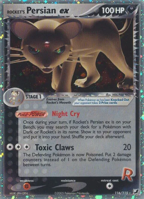 Rocket's Persian ex #116/115 Holofoil Pokémon card from EX Unseen Forces