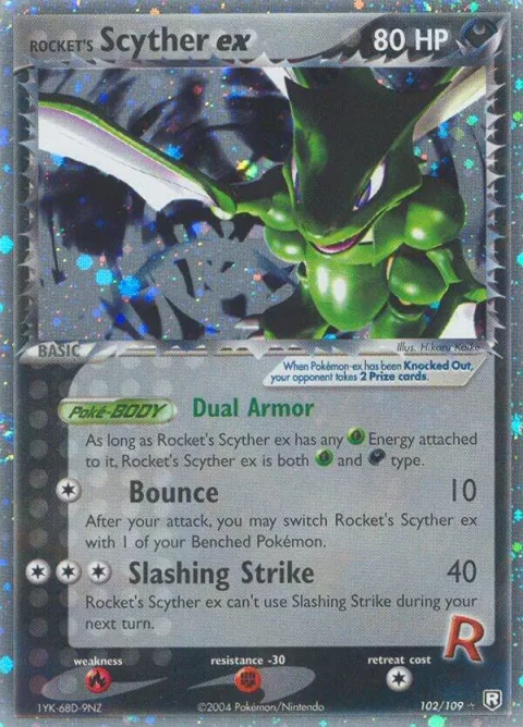 Rocket's Scyther ex #102/109 Pokémon card from EX Team Rocket Returns