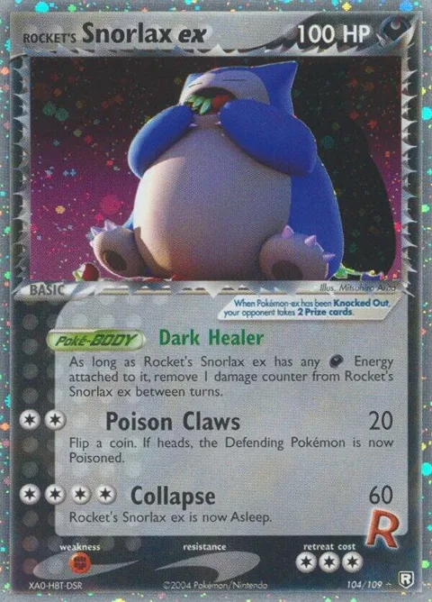 Rocket's Snorlax ex #104/109 Holofoil Pokémon card from EX Team Rocket Returns