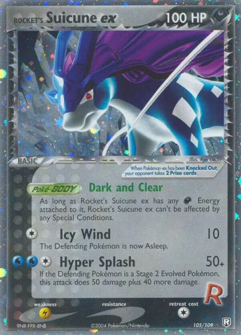 Rocket's Suicune ex #105/109 Pokémon card from EX Team Rocket Returns