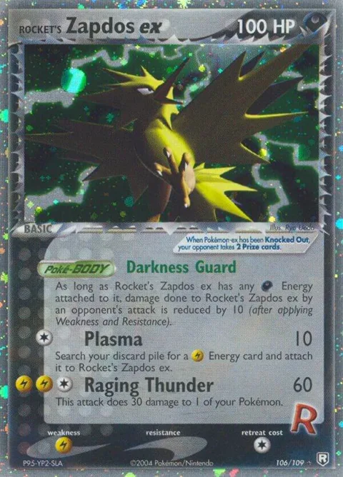 Rocket's Zapdos ex #106/109 Holofoil Pokémon card from EX Team Rocket Returns