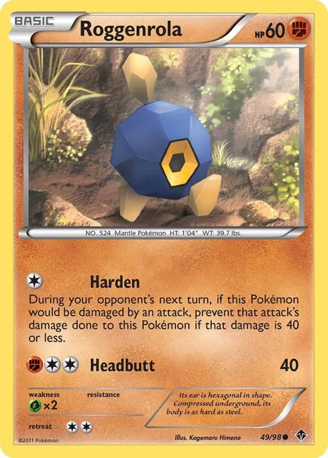 Roggenrola 49 #49/98 Pokémon card from Emerging Powers