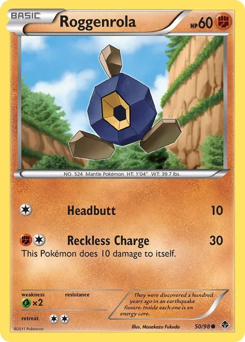 Roggenrola 50 #50/98 Reverse Holofoil Pokémon card from Emerging Powers