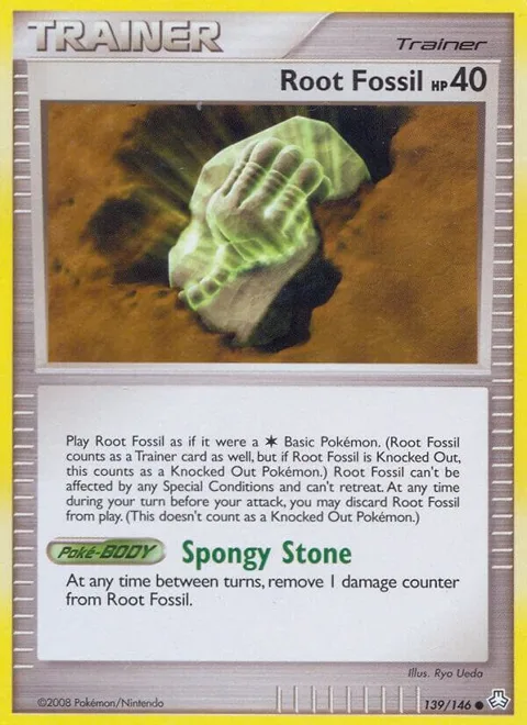 Root Fossil #139/146 Reverse Holofoil Pokémon card from Legends Awakened