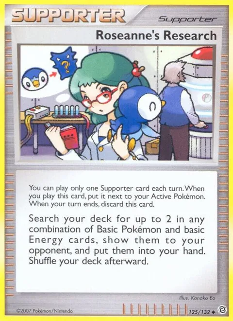 Roseanne's Research #125/132 Reverse Holofoil Pokémon card from Secret Wonders