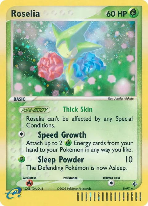 Roselia #9/97 Reverse Holofoil Pokémon card from EX Dragon