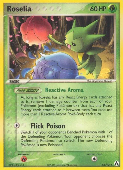 Roselia #42/92 Reverse Holofoil Pokémon card from EX Legend Maker