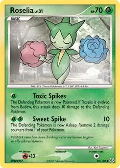 Roselia #96/130 Reverse Holofoil Pokémon card from Diamond and Pearl