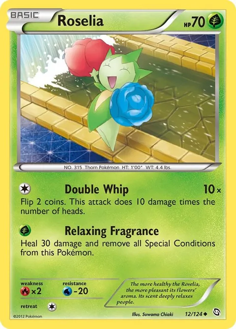Roselia 12 #12/124 Pokémon card from Dragons Exalted