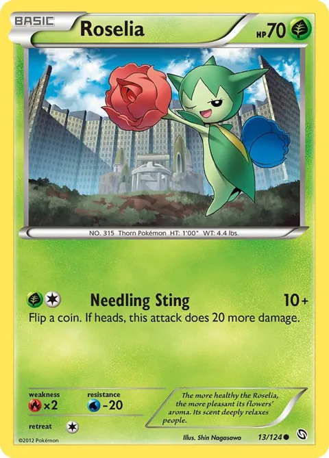 Roselia 13 #13/124 Reverse Holofoil Pokémon card from Dragons Exalted