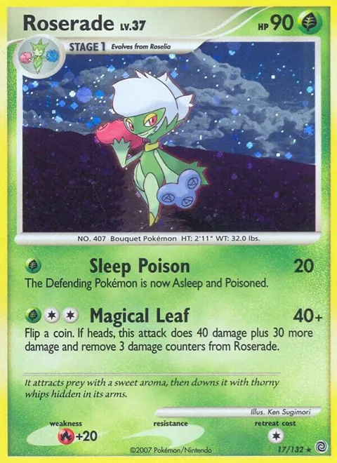 Roserade #17/132 Holofoil Pokémon card from Secret Wonders