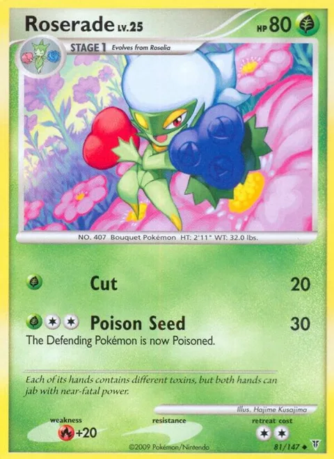 Roserade #81 Reverse Holofoil Pokémon card from Supreme Victors