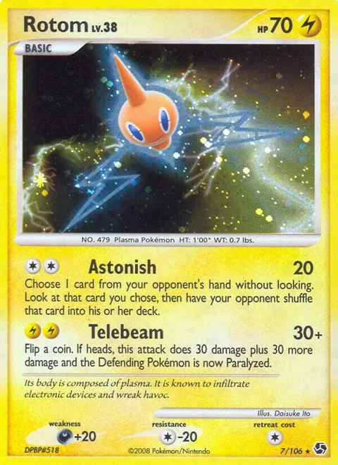 Rotom #7/106 Reverse Holofoil Pokémon card from Great Encounters