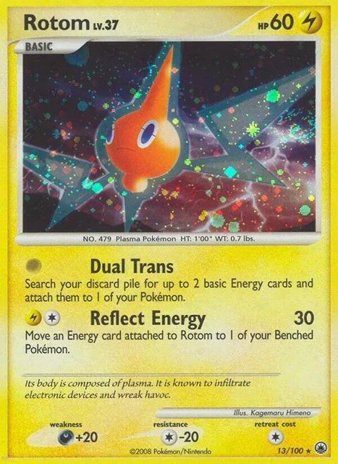 Rotom #13/100 Holofoil Pokémon card from Majestic Dawn