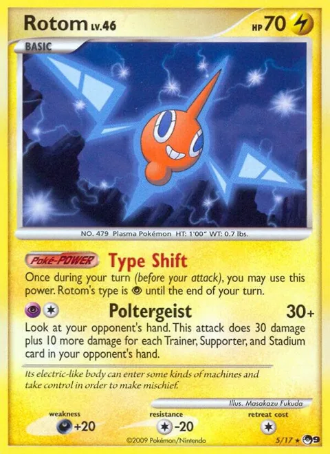 Rotom #005/017 Pokémon card from POP Series 9