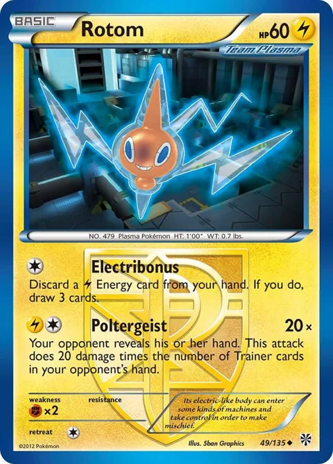 Rotom Team Plasma #49/135 Pokémon card from Plasma Storm