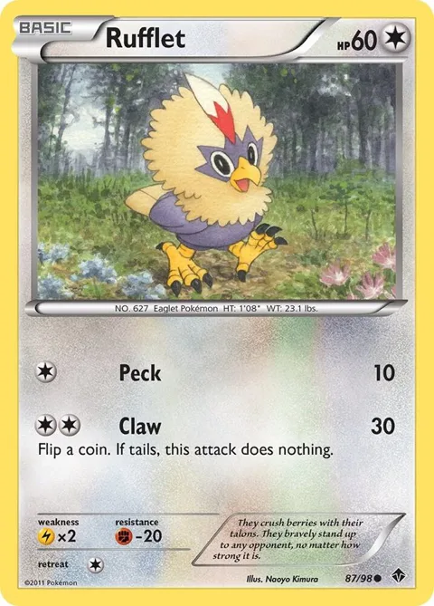 Rufflet 87 #87/98 Pokémon card from Emerging Powers