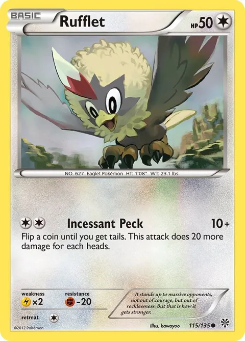 Rufflet #115/135 Pokémon card from Plasma Storm
