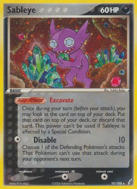 Sableye #10/100 Reverse Holofoil Pokémon card from EX Crystal Guardians