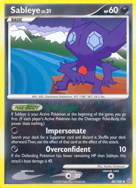 Sableye #48/100 Pokémon card from Stormfront