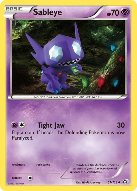 Sableye #61/113 Reverse Holofoil Pokémon card from Legendary Treasures