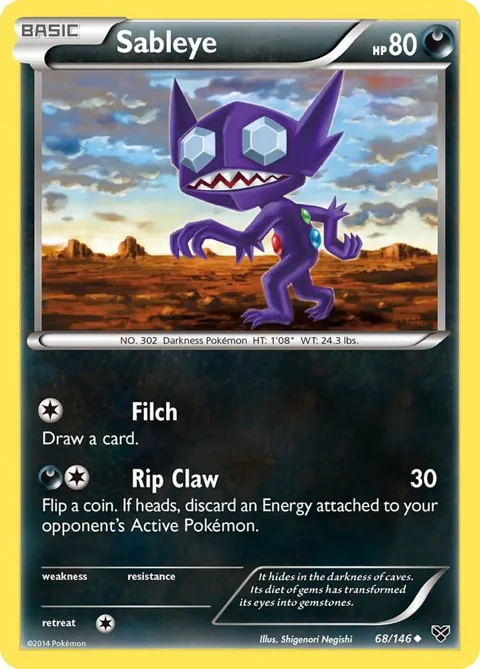 Sableye #68/146 Pokémon card from XY Base Set