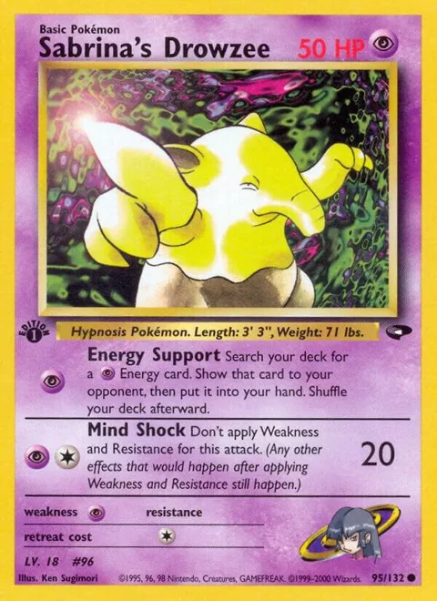 Sabrina's Drowzee #095/132 Unlimited Pokémon card from Gym Challenge
