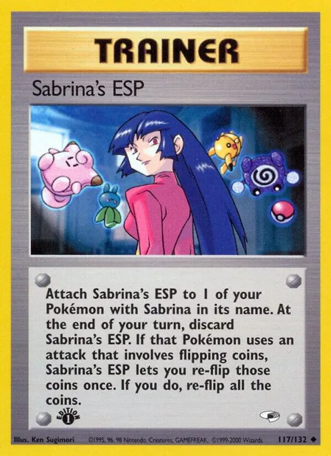 Sabrina's ESP #117/132 Unlimited Pokémon card from Gym Heroes