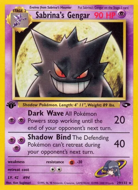 Sabrina's Gengar #029/132 Unlimited Pokémon card from Gym Challenge