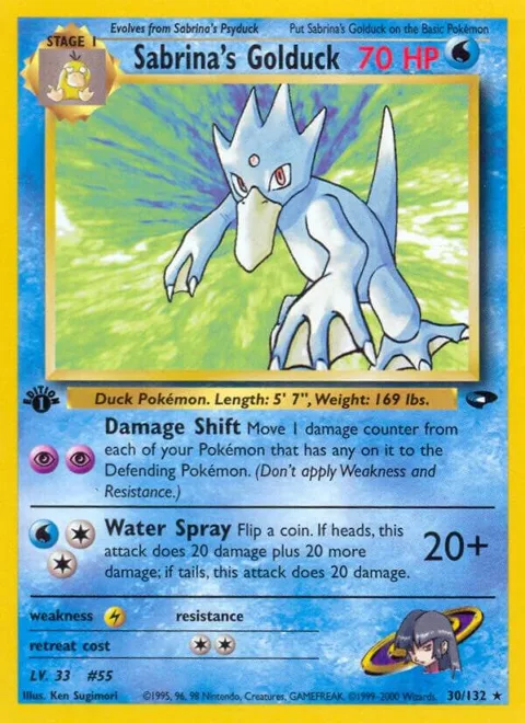 Sabrina's Golduck #030/132 Unlimited Pokémon card from Gym Challenge