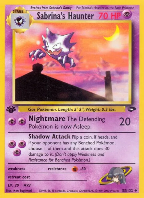 Sabrina's Haunter #055/132 Unlimited Pokémon card from Gym Challenge