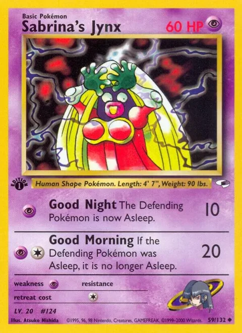 Sabrina's Jynx #059/132 Unlimited Pokémon card from Gym Heroes