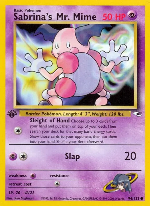 Sabrina's Mr. Mime #094/132 Unlimited Pokémon card from Gym Heroes