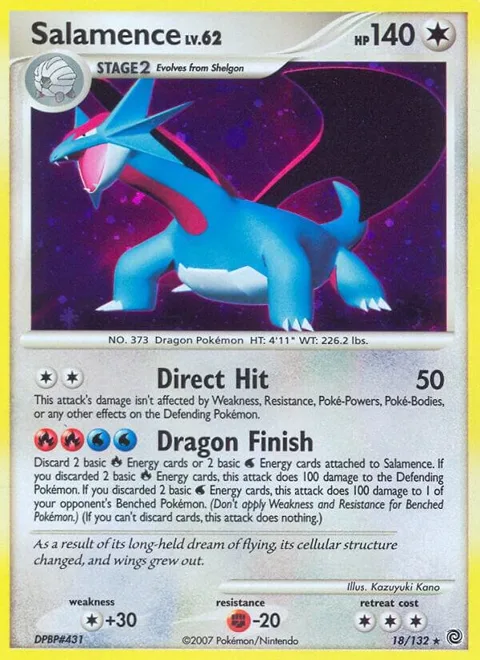 Salamence #18/132 Holofoil Pokémon card from Secret Wonders