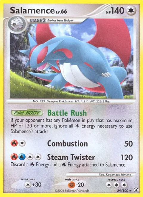 Salamence #24/100 Reverse Holofoil Pokémon card from Stormfront