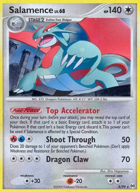 Salamence #8/99 Reverse Holofoil Pokémon card from Arceus
